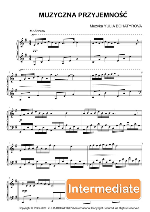 Muzyczna Przyjemność – Nuty na fortepian dla średnio zaawansowanych