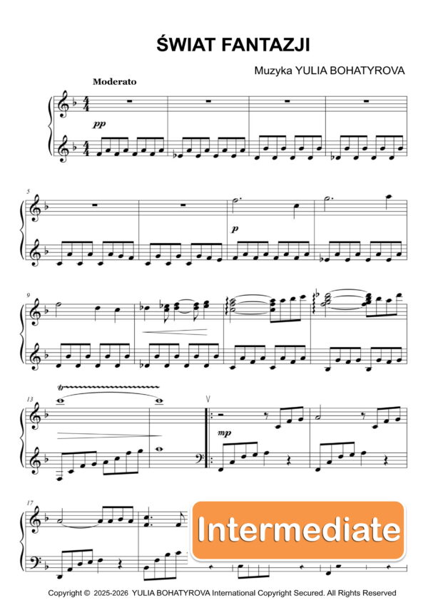 Świat Fantazji – Nuty na fortepian dla średnio zaawansowanych