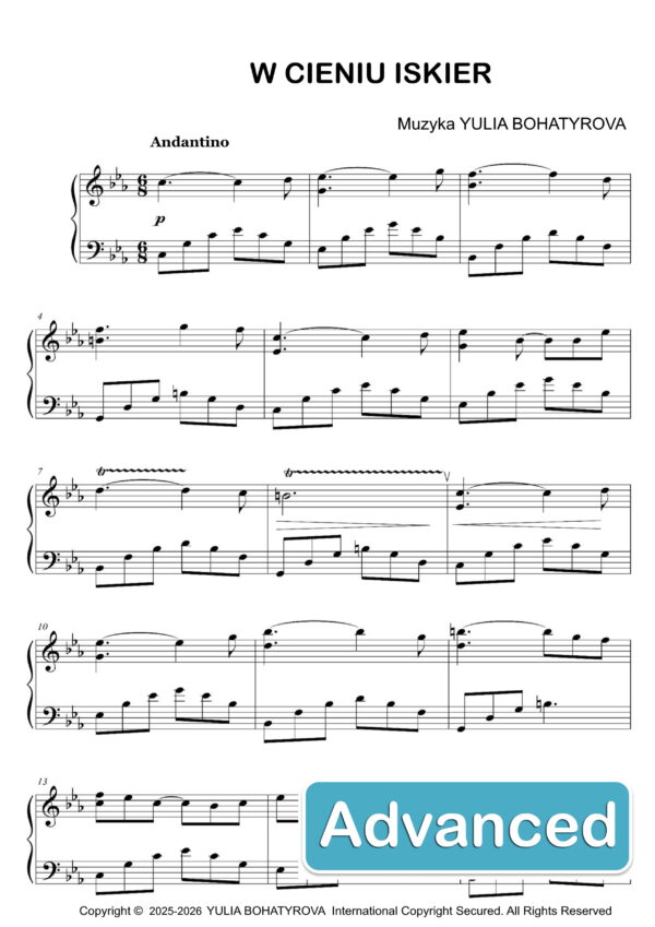 W cieniu iskier – Nuty na fortepian dla zaawansowanych