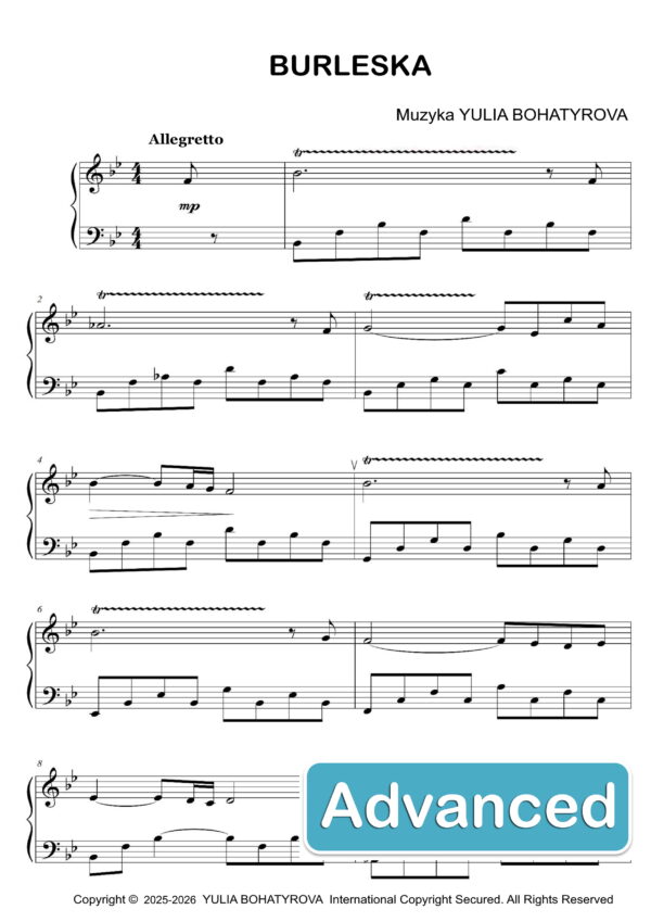 Burleska – Nuty na fortepian dla zaawansowanych