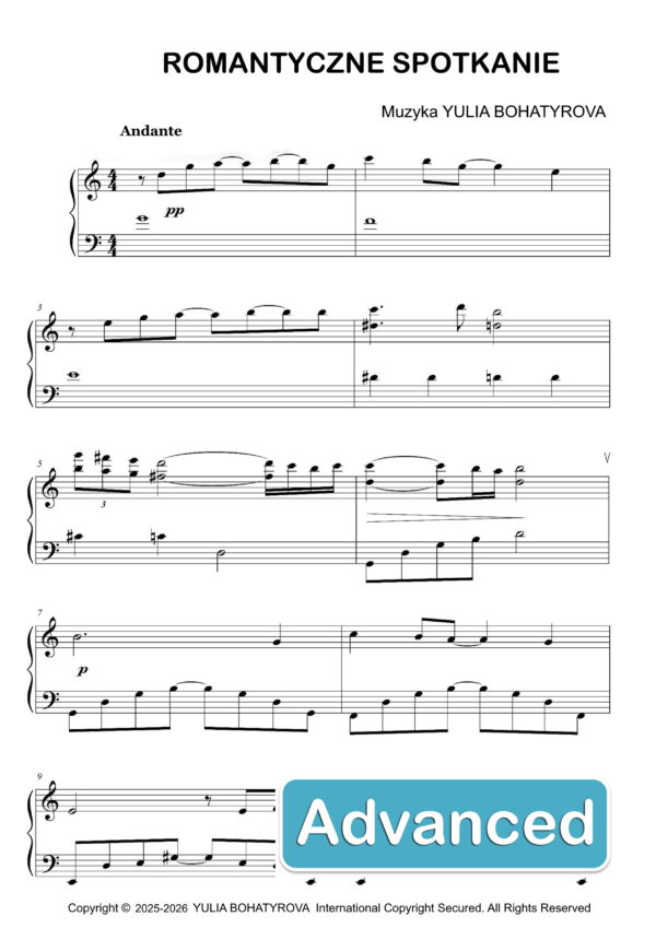 Romantyczne Spotkanie – Nuty na fortepian dla zaawansowanych