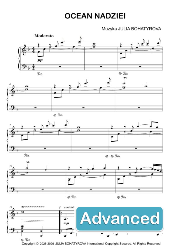 Ocean Nadziei – Nuty na fortepian dla zaawansowanych